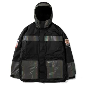 JPXBR MOUNTAIN POW JACKET BLACK WITH RAINBOW REFLECTIVE