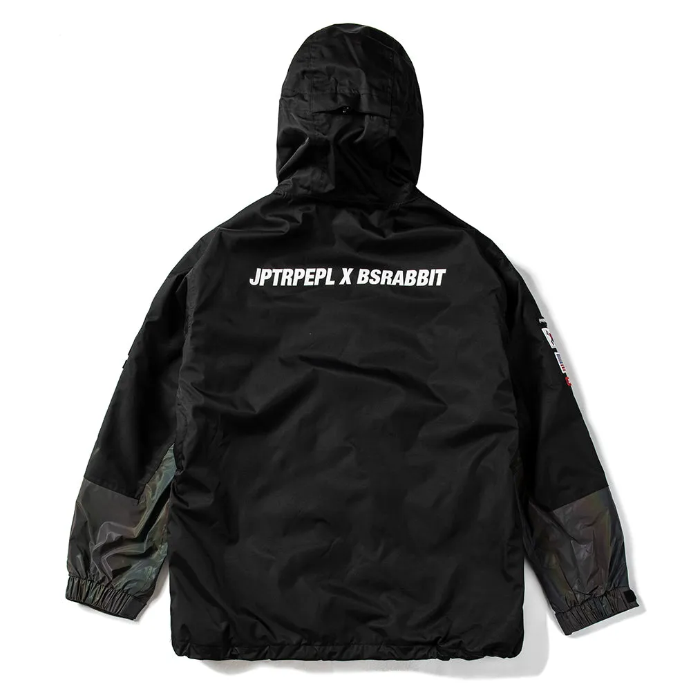 JPXBR MOUNTAIN POW JACKET BLACK WITH RAINBOW REFLECTIVE