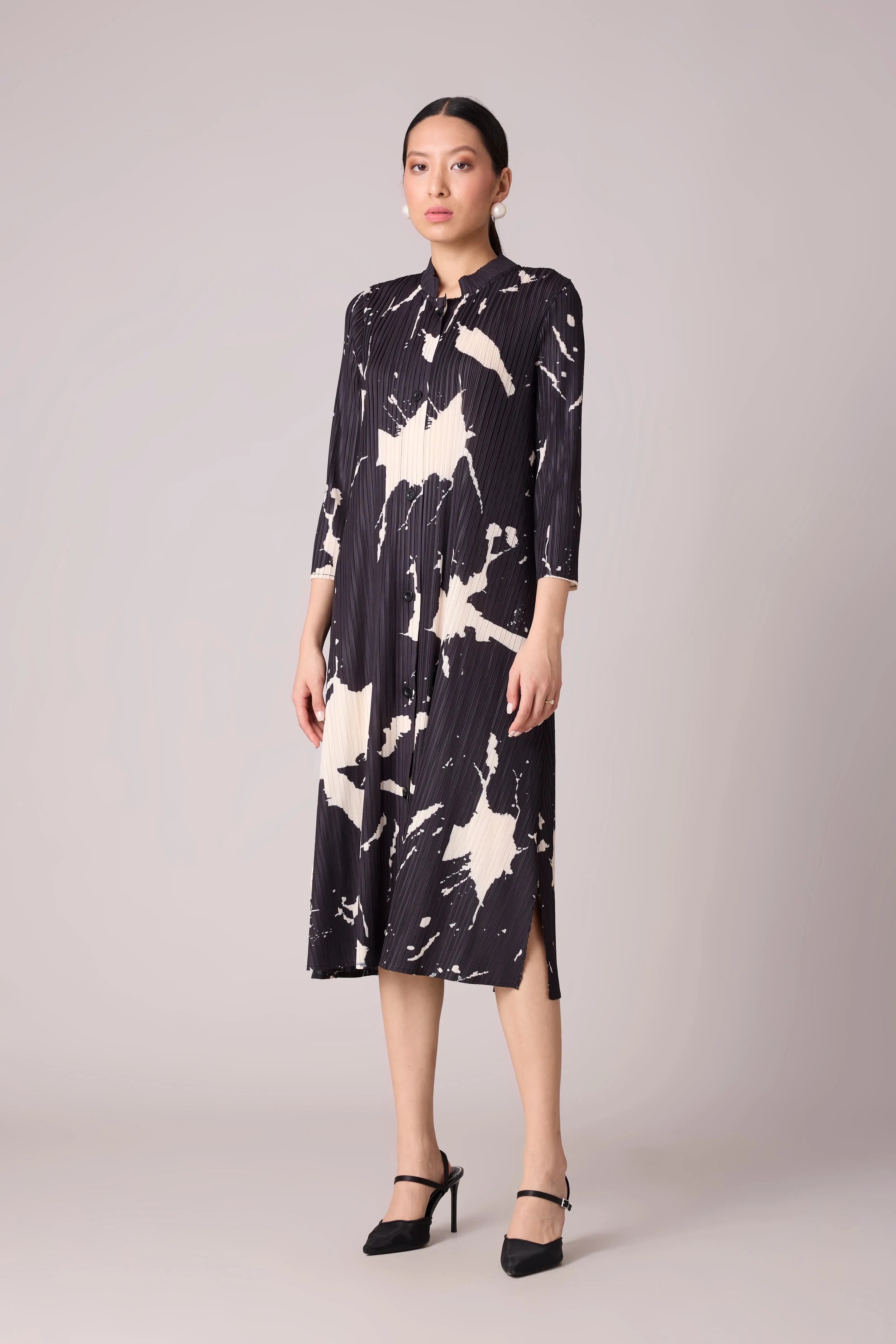 Julia Print Dress - Black