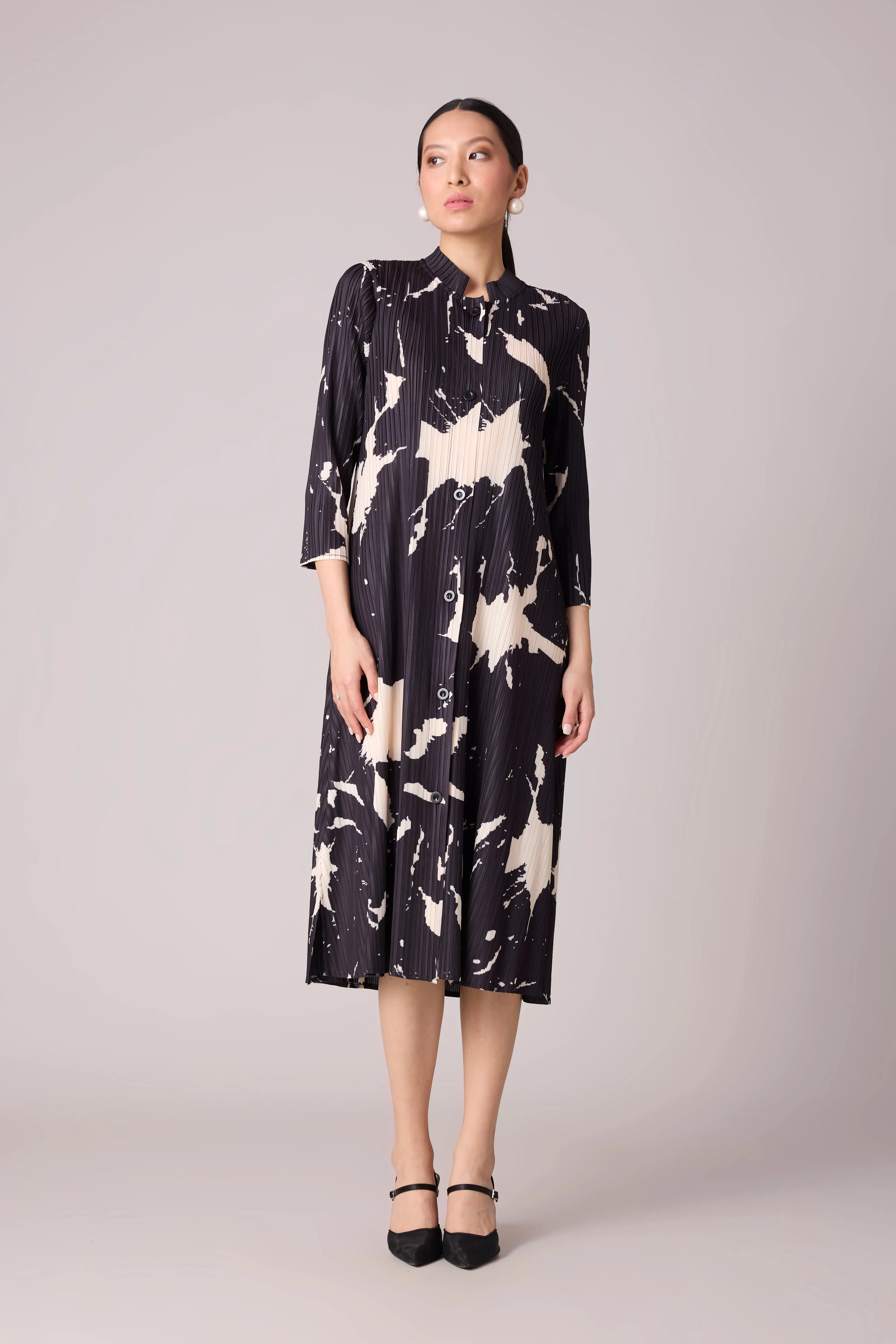 Julia Print Dress - Black