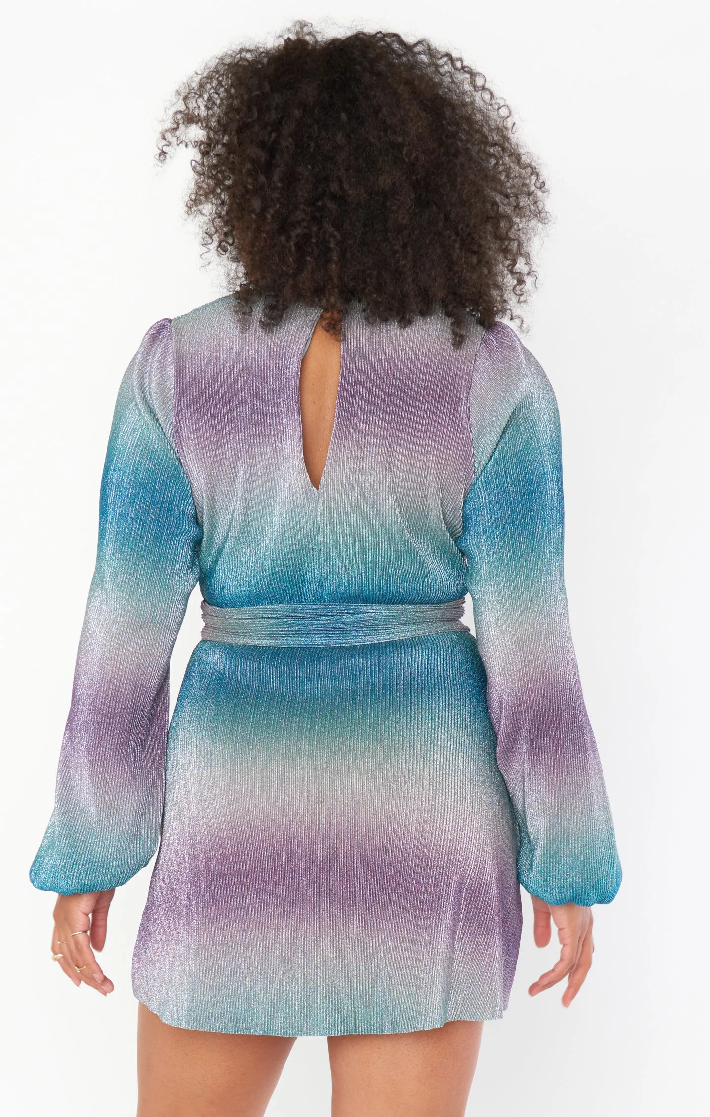 Karis Wrap Dress ~ Ombre Metallic Crinkle