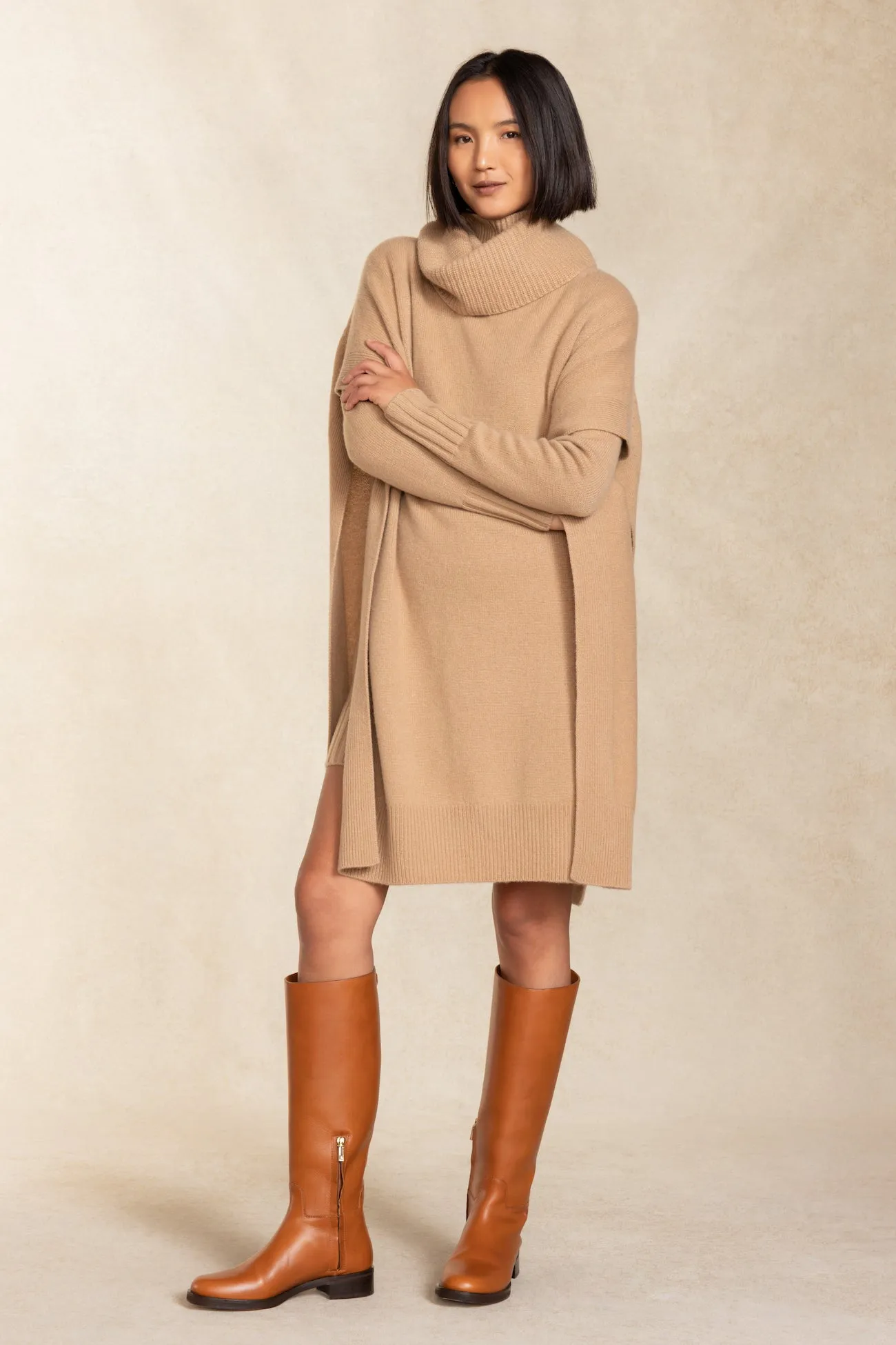 KENZIE TURTLENECK CASHMERE PONCHO