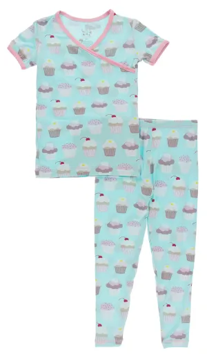 KicKee Pants Summer Sky Cupcakes S/S Kimono Pajama Set