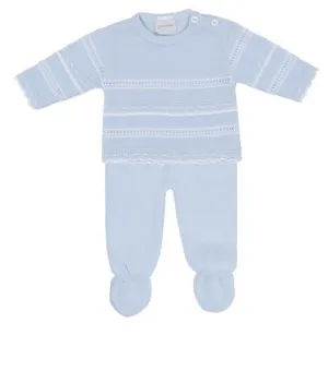 Knitted Jumper and Trouser Set Blue