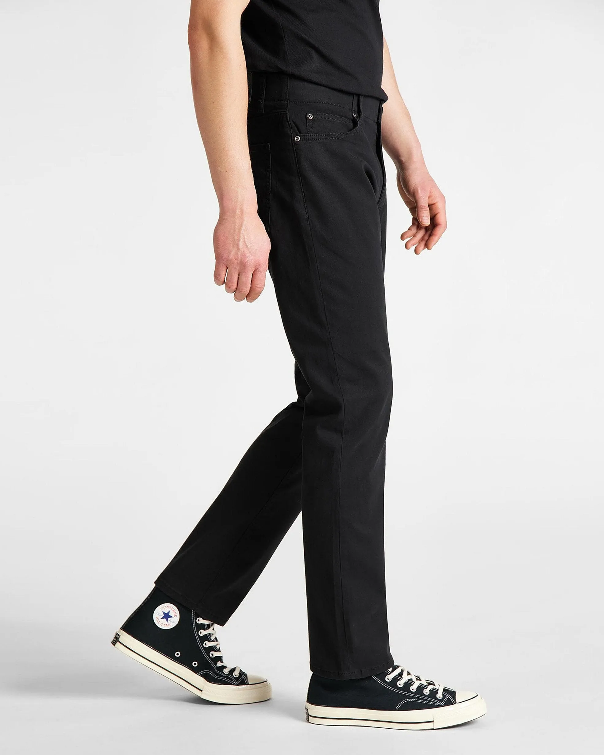 Lee Straight Fit Extreme Motion Mens Cotton Twill Trousers - Black