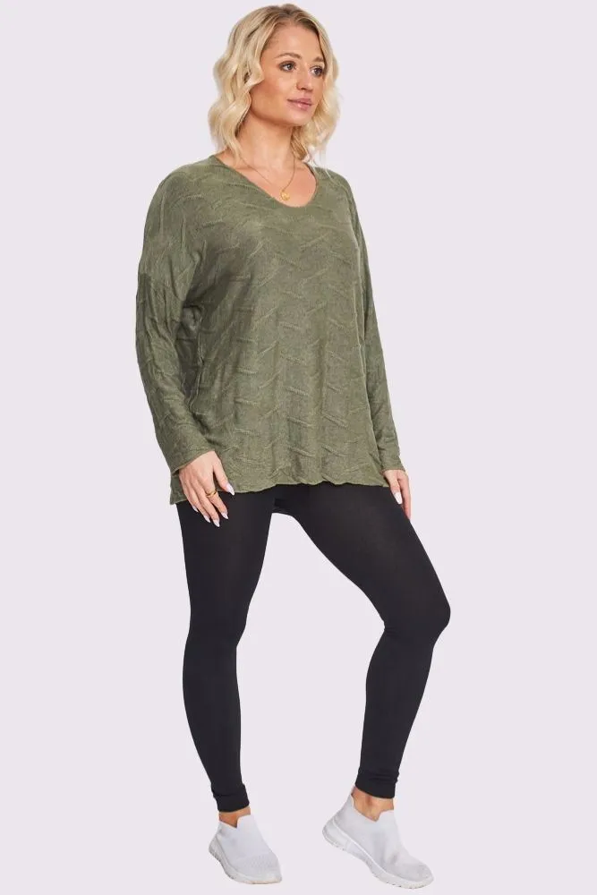 Line Textured Tunic Top