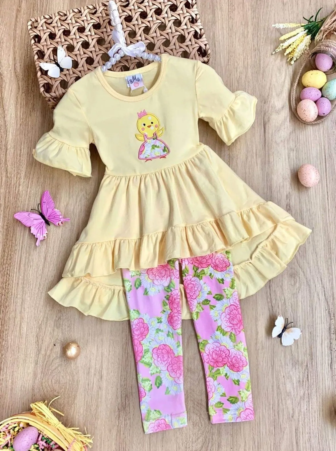 Little Miss Easter Hi-Lo Floral Legging Set