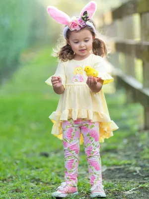 Little Miss Easter Hi-Lo Floral Legging Set