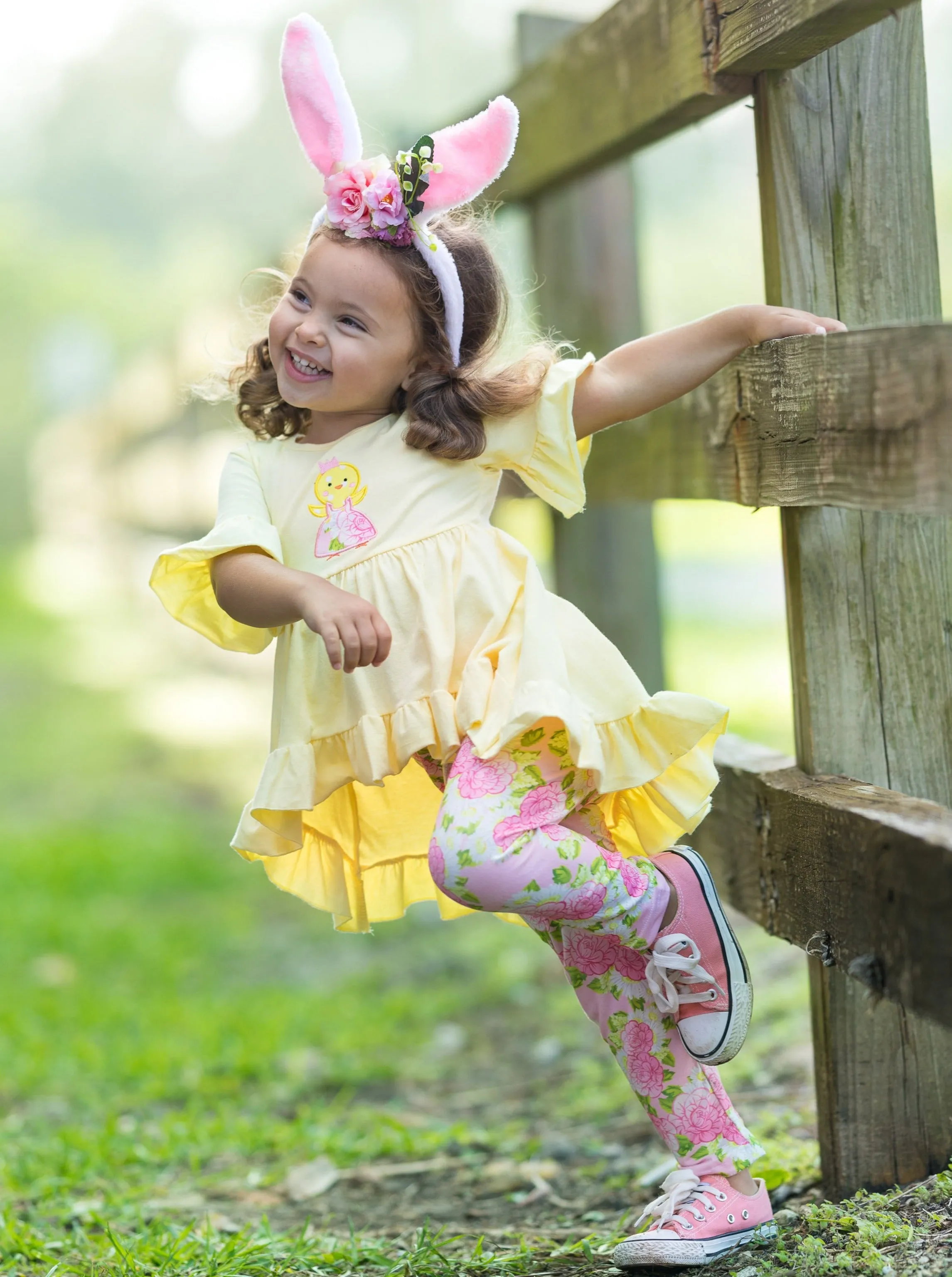 Little Miss Easter Hi-Lo Floral Legging Set