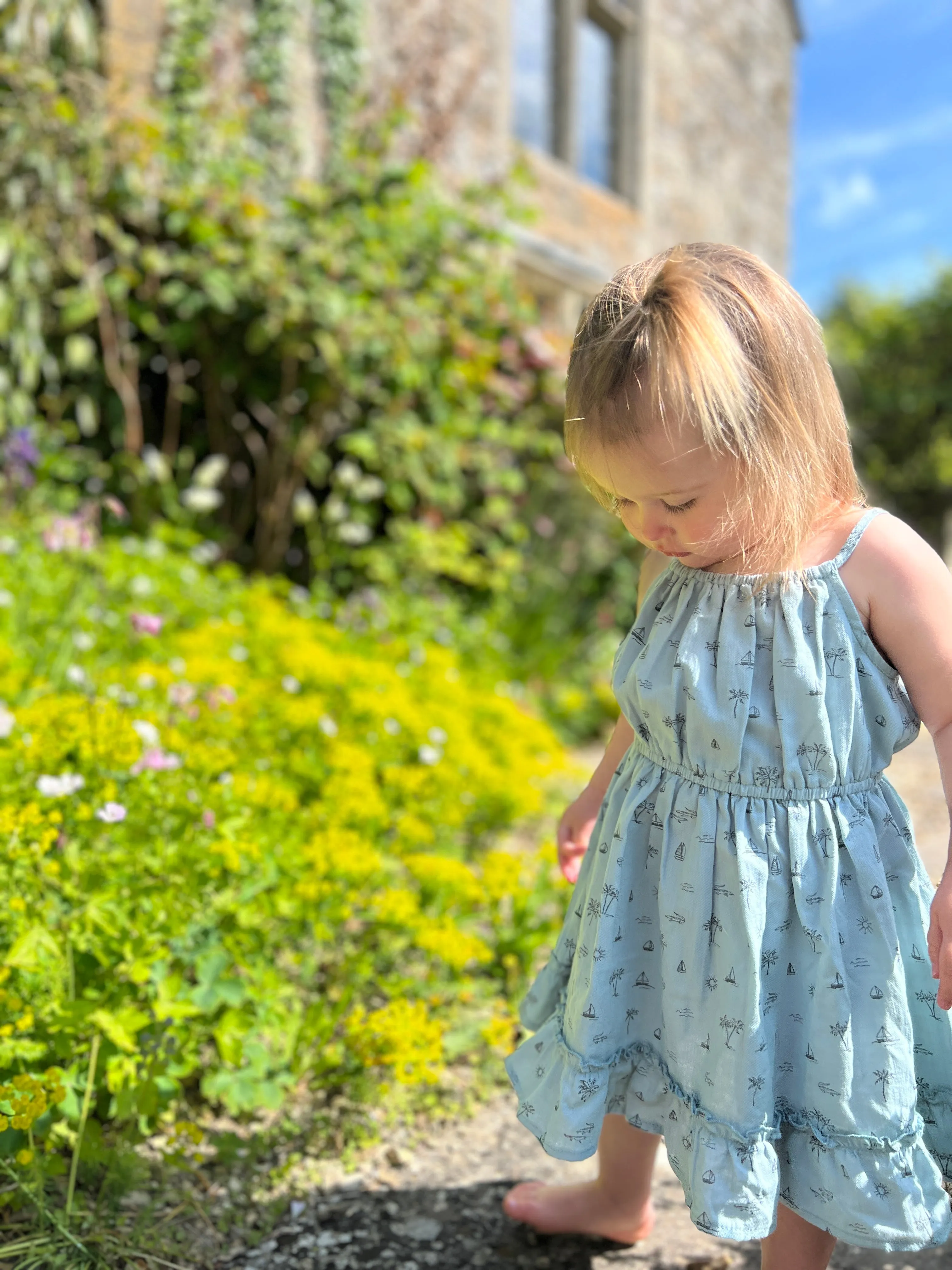 Lizzy Dress in Blue Island Boats