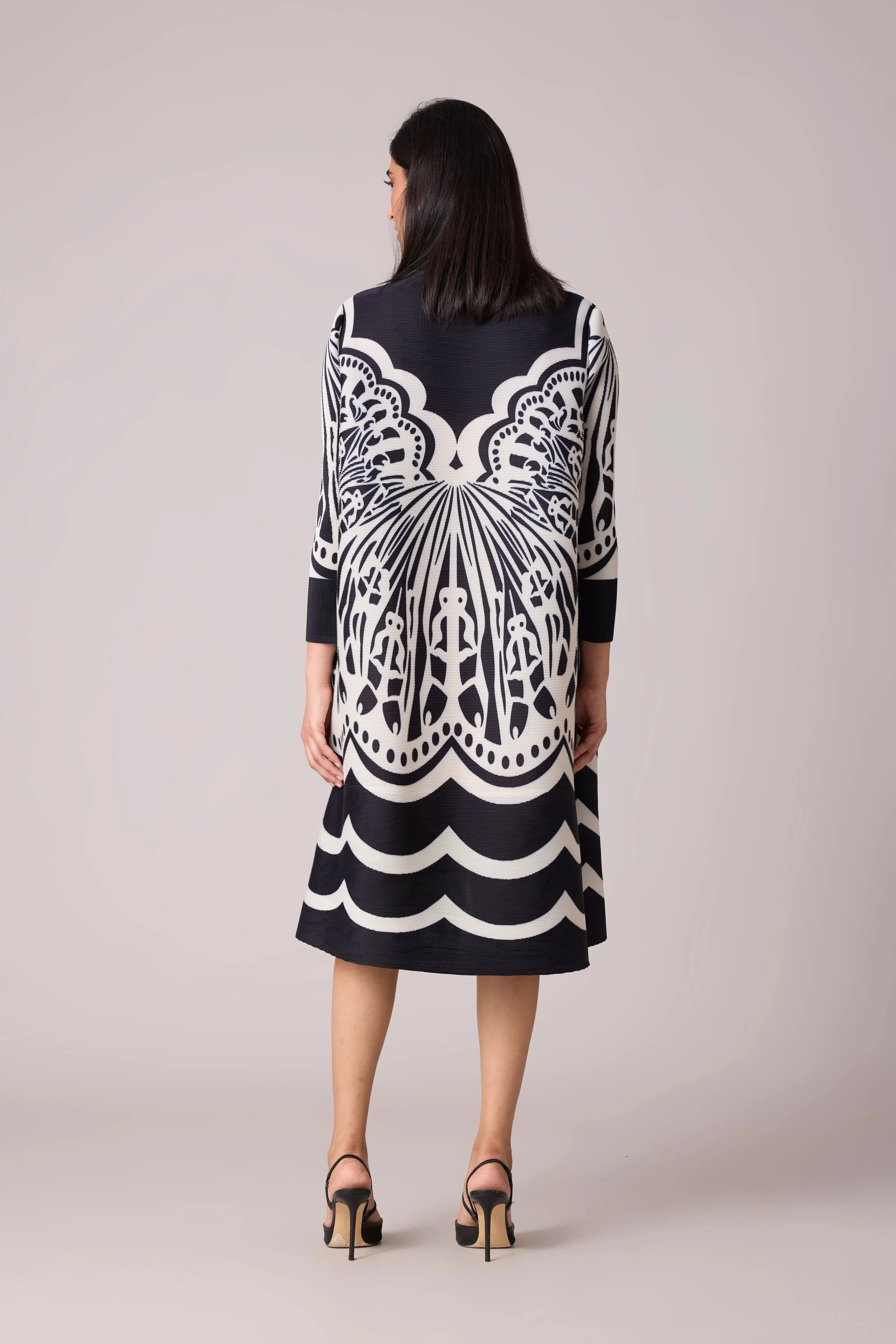 Lois Print Dress - Black & White