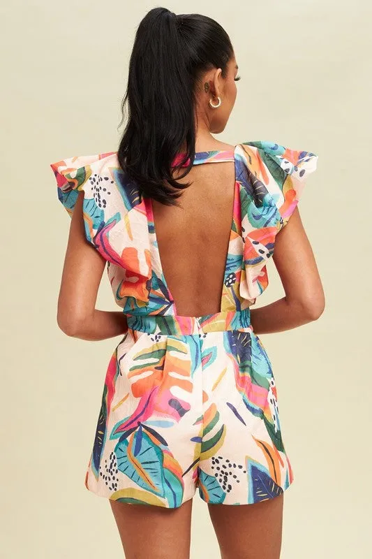 LOLA TROPICAL PRINTED ROMPER