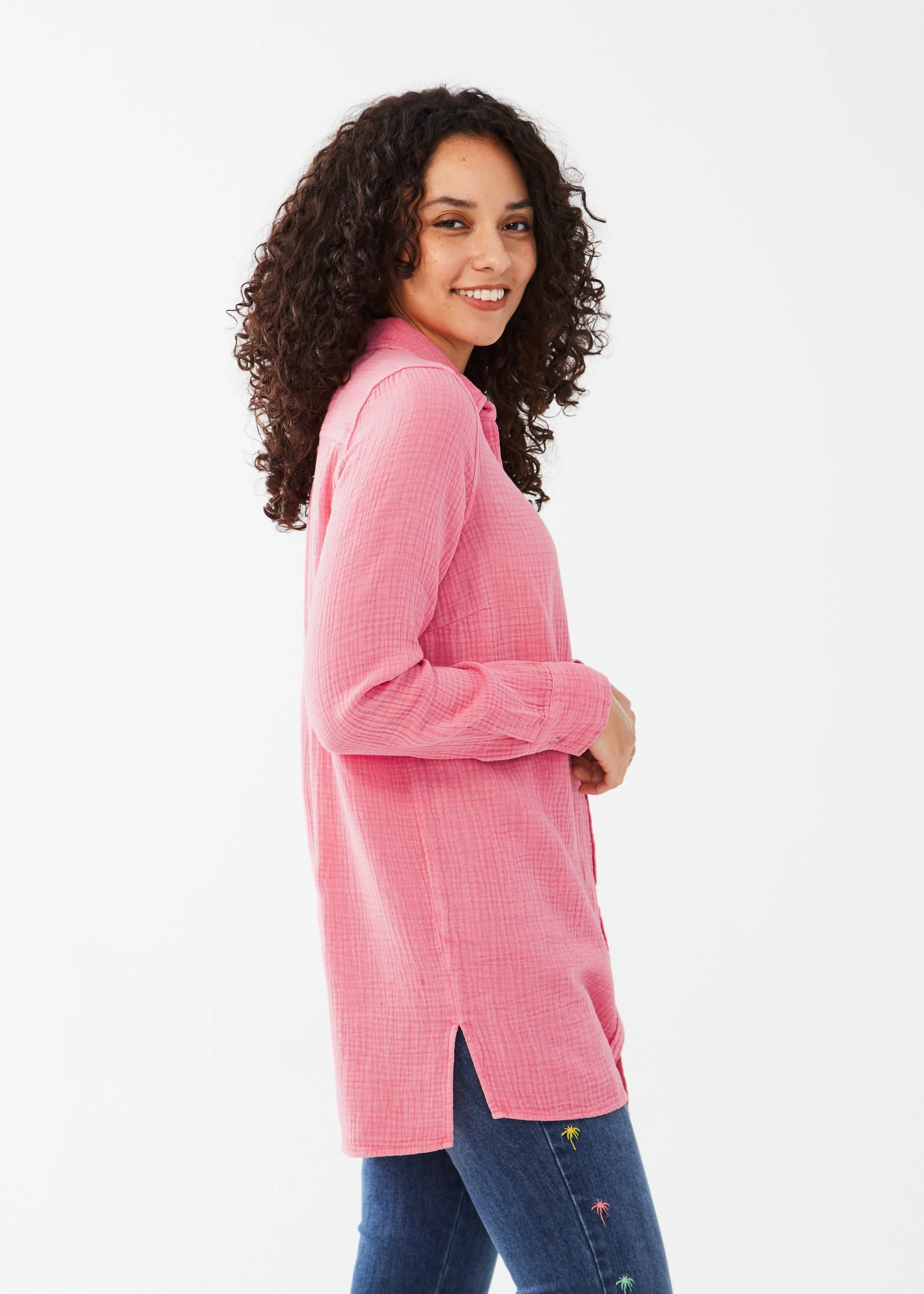 Long Sleeve Cotton Gauze Tunic