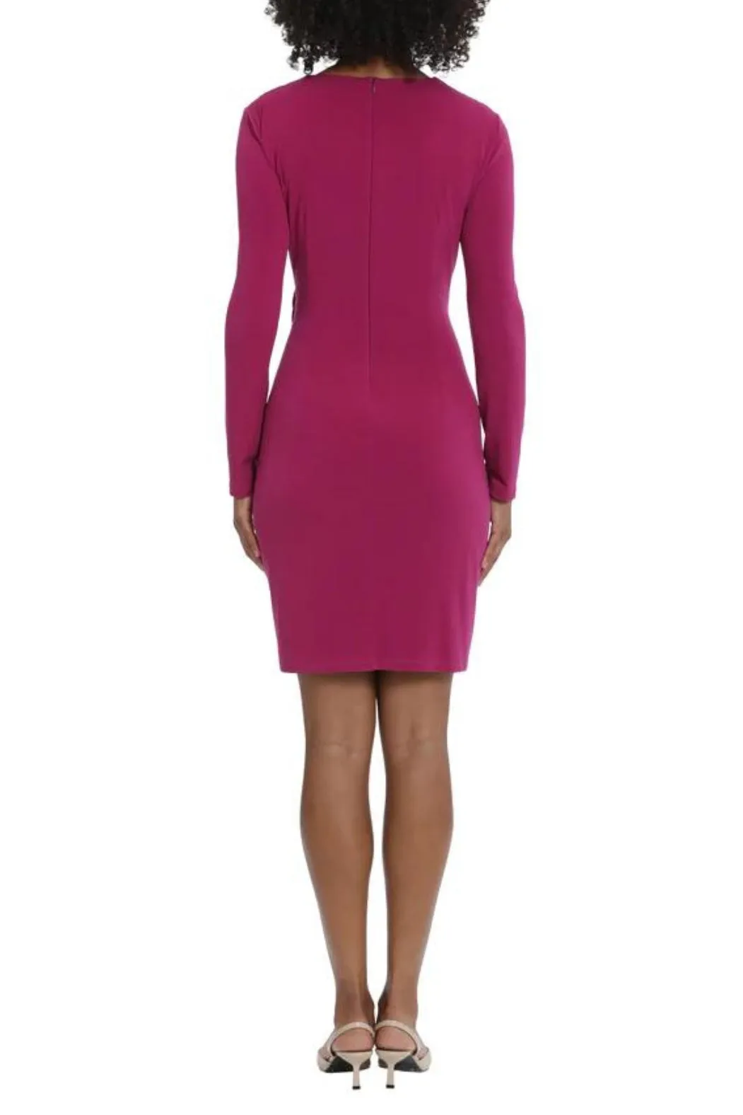 Maggy London Long Sleeve Twisted-Waist Wrap Dress