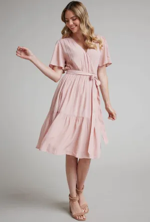 Maisie Wrap Dress - Misty Rose