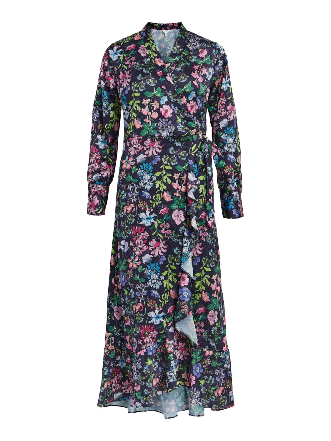 Marika Wrap Dress (Black Flowers)