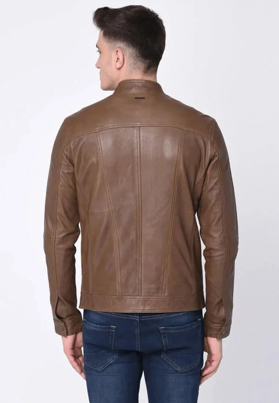 Men’s Brown Sheepskin Leather Jacket