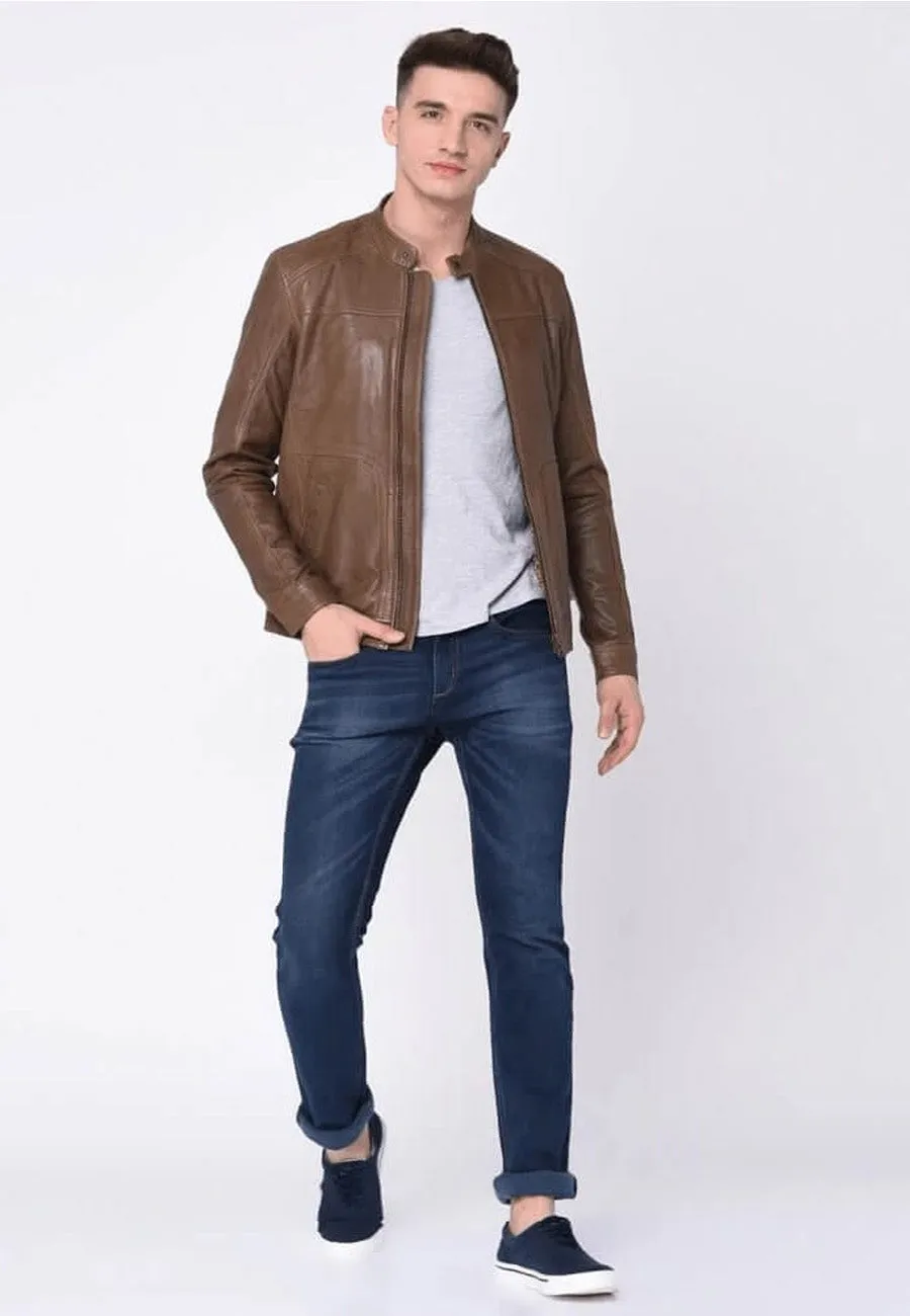 Men’s Brown Sheepskin Leather Jacket