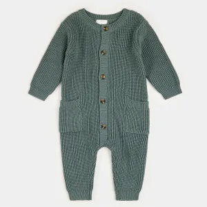 MIL Dark Teal Pointelle Knit Romper