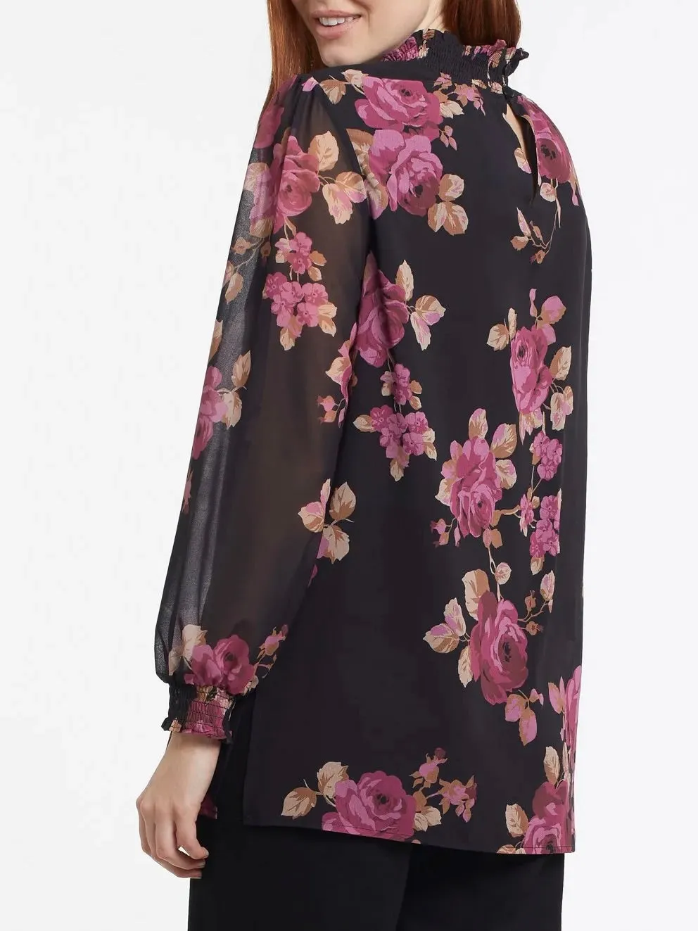 Mock Neck Floral Tunic - Ruby FINAL SALE