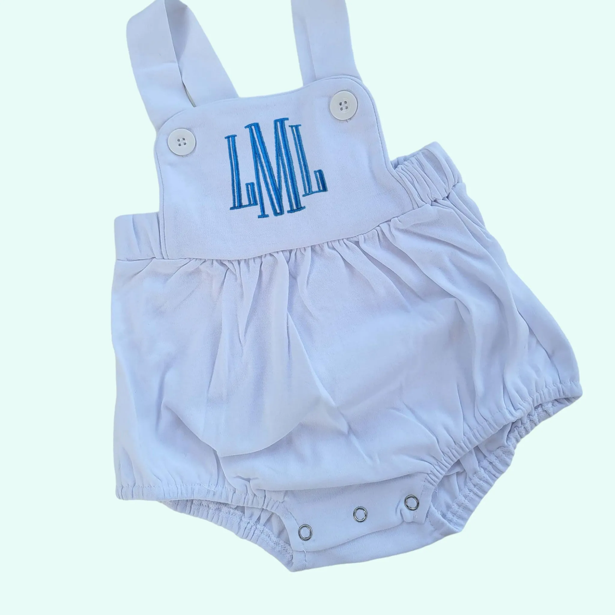 Monogram bubble romper, Baby Boy White romper, Personalized Romper, Boy Romper