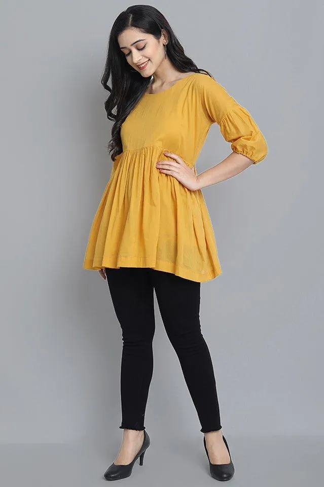 Mustard Mul Cotton Tunic