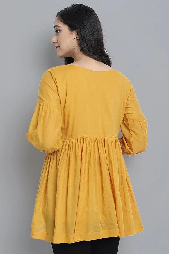 Mustard Mul Cotton Tunic