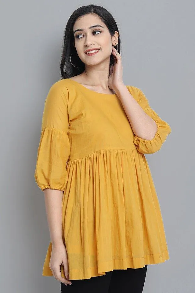 Mustard Mul Cotton Tunic