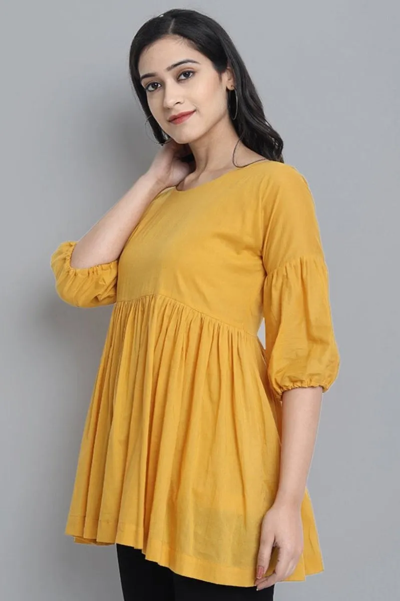 Mustard Mul Cotton Tunic