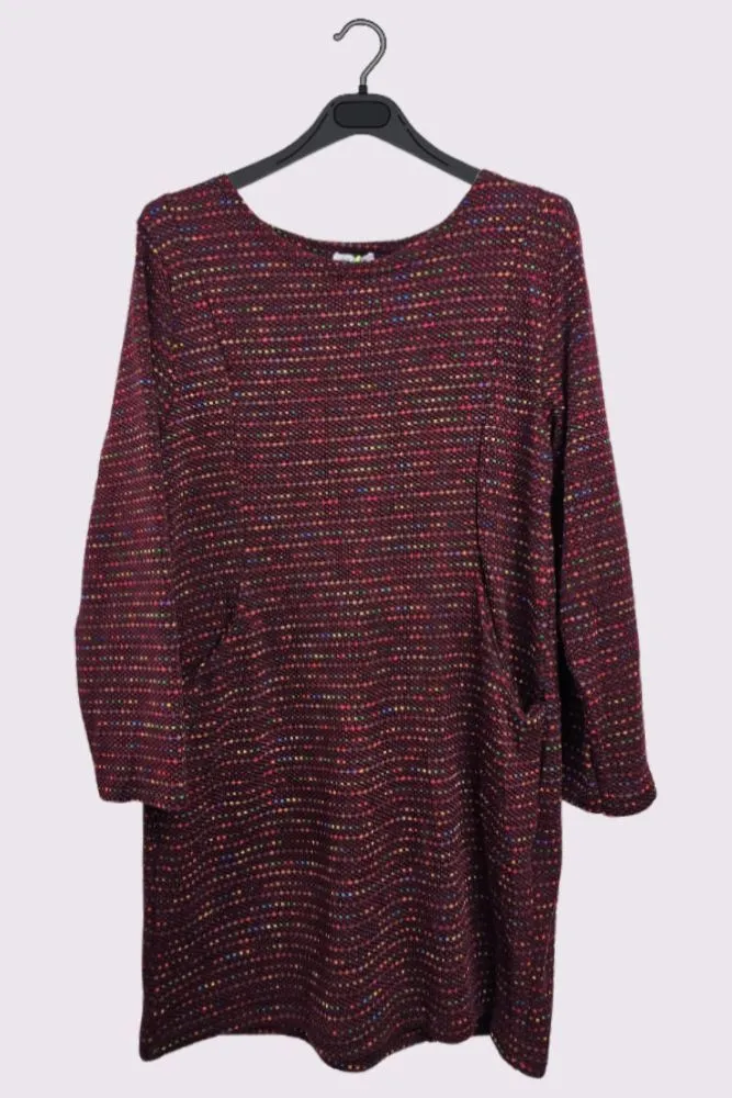 Muti Stripe Pattern Pockets Tunic Top