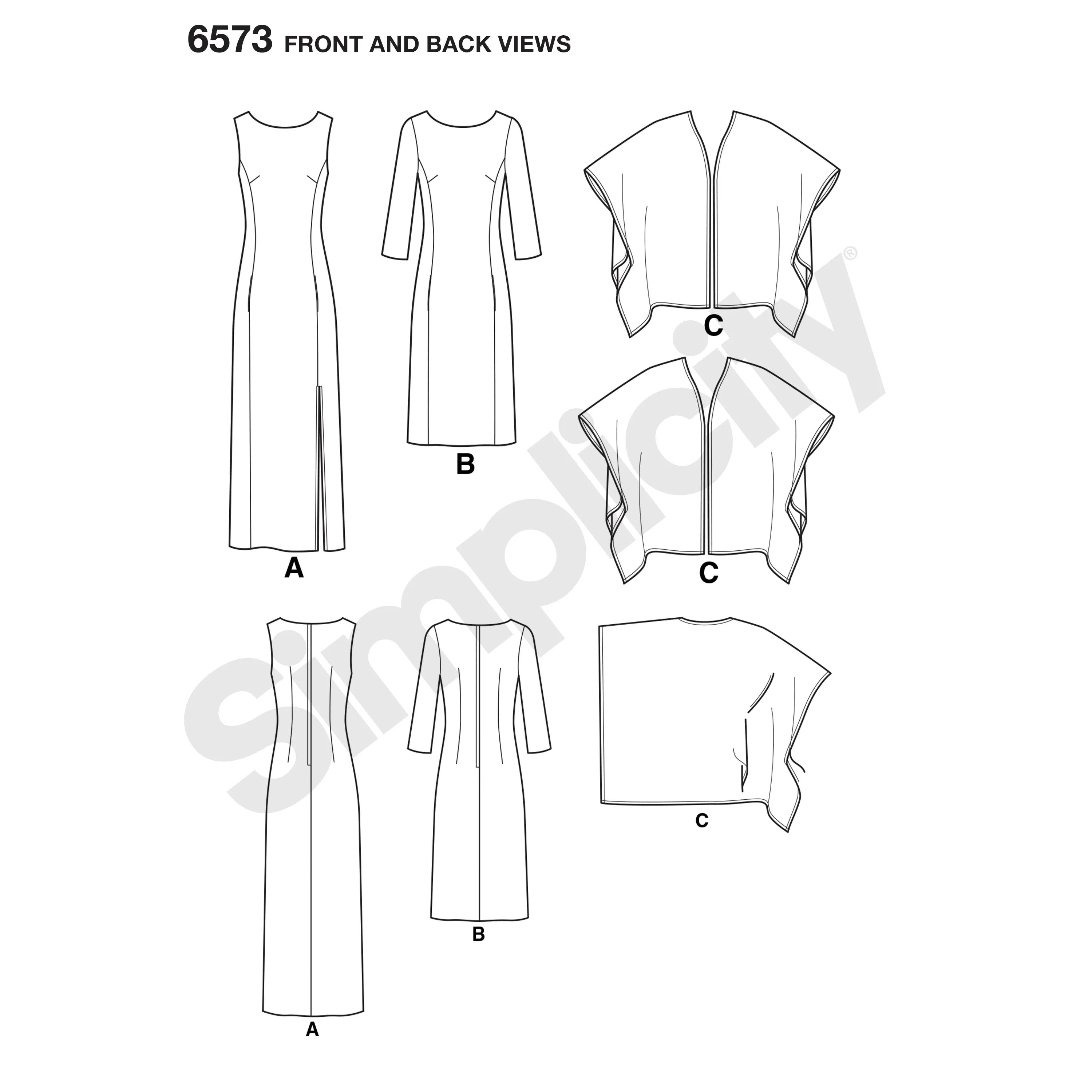 Newlook Pattern 6573 Misses' Dress and Wrap