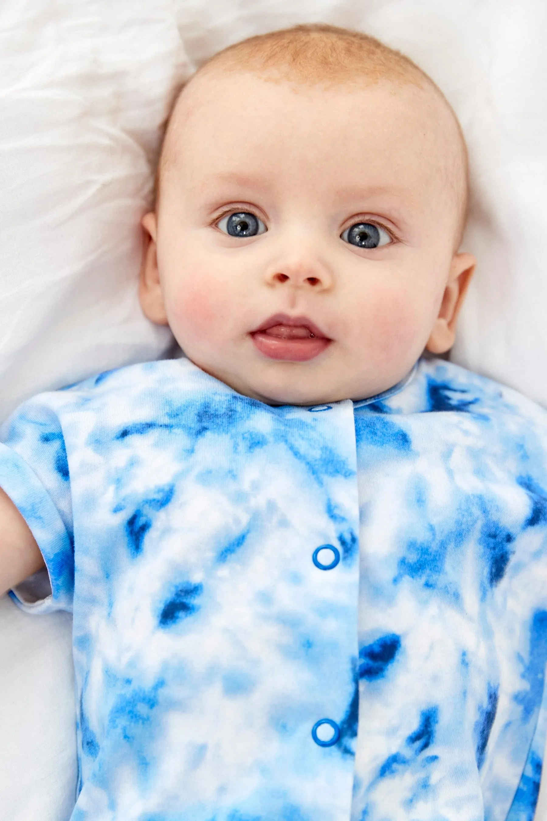 Next Single Printed Blue Tie Dye Baby Boys Romper