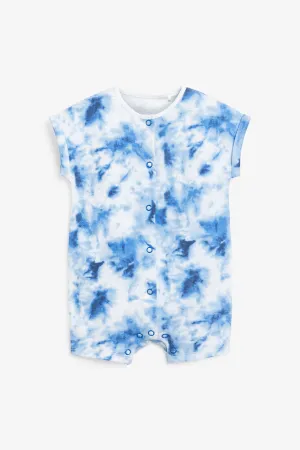 Next Single Printed Blue Tie Dye Baby Boys Romper