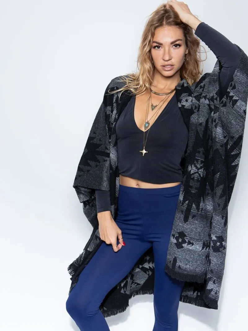 Night Fox Fabric Poncho | Women's