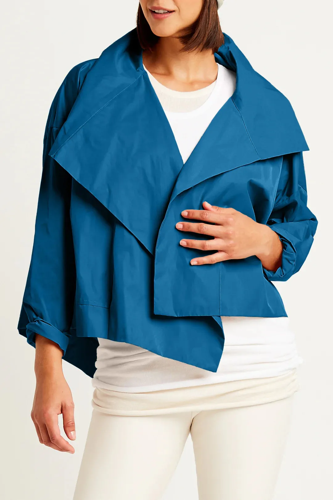 NYLON CROPPED ASYMMETRICAL JACKET-  PLANET 2040N