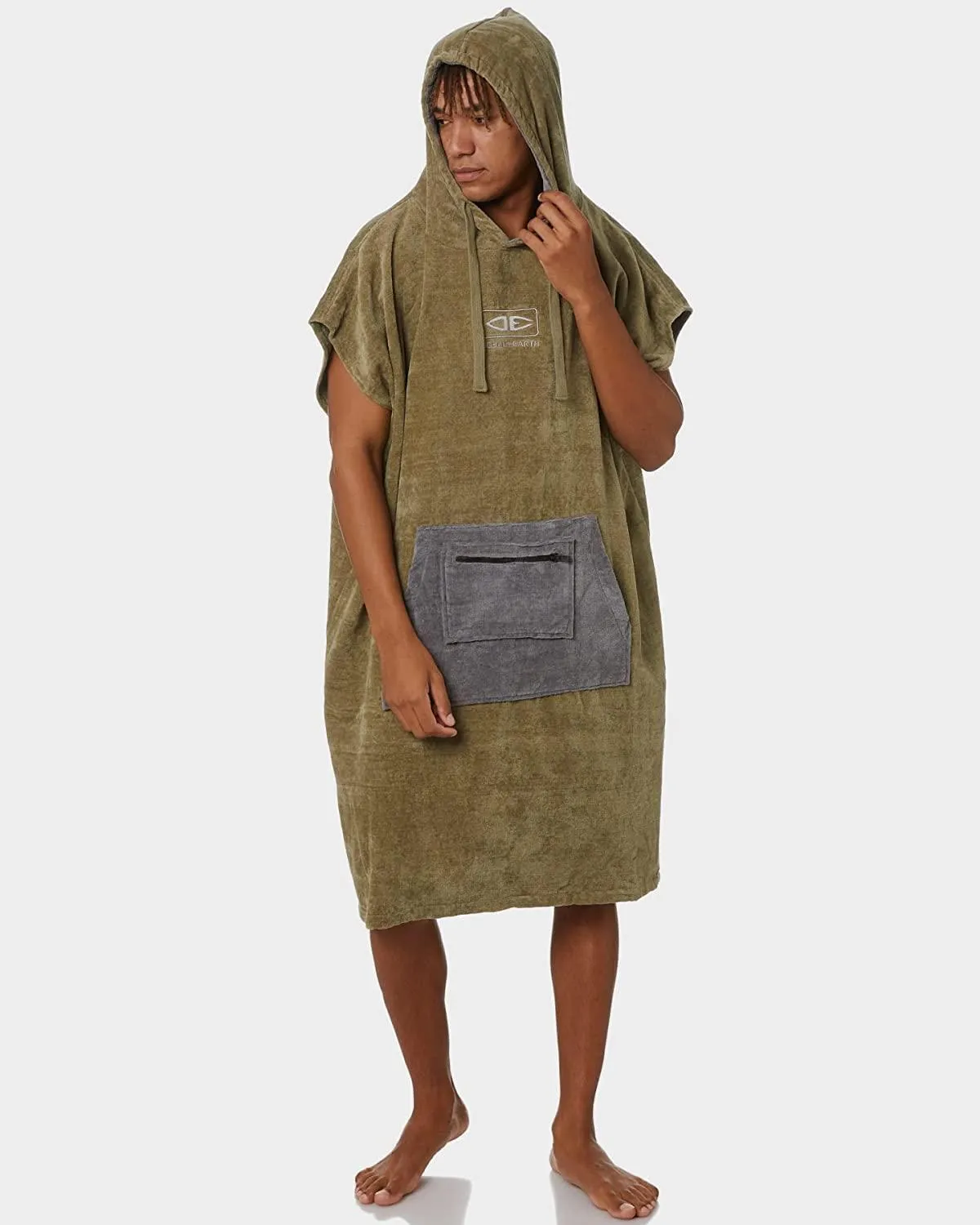 Ocean & Earth Daybreak Hooded Robe Poncho Olive