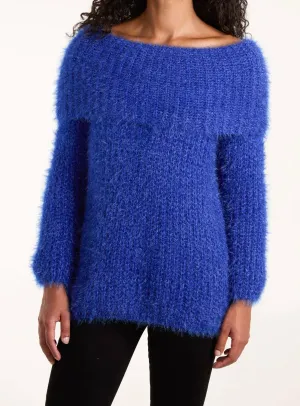 Off The Shoulder Bardot Style Fluffy Jumper (3 Colours)