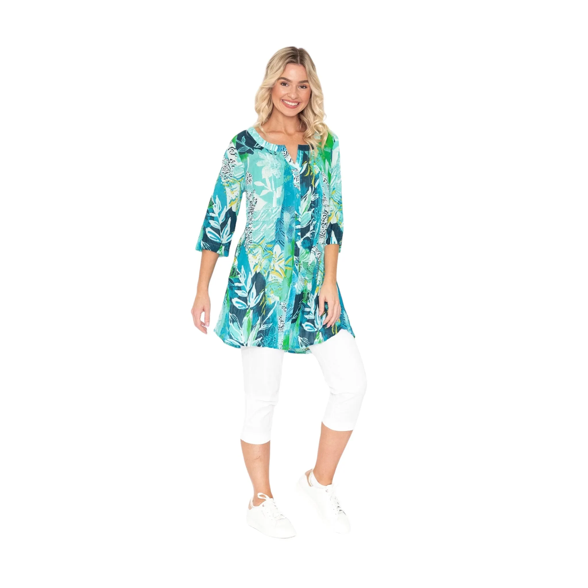 One Summer Alison Cotton Tunic Aqua