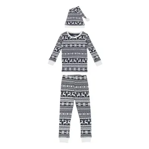 Organic Cotton Holiday Pajama and Cap Set - Rudolph