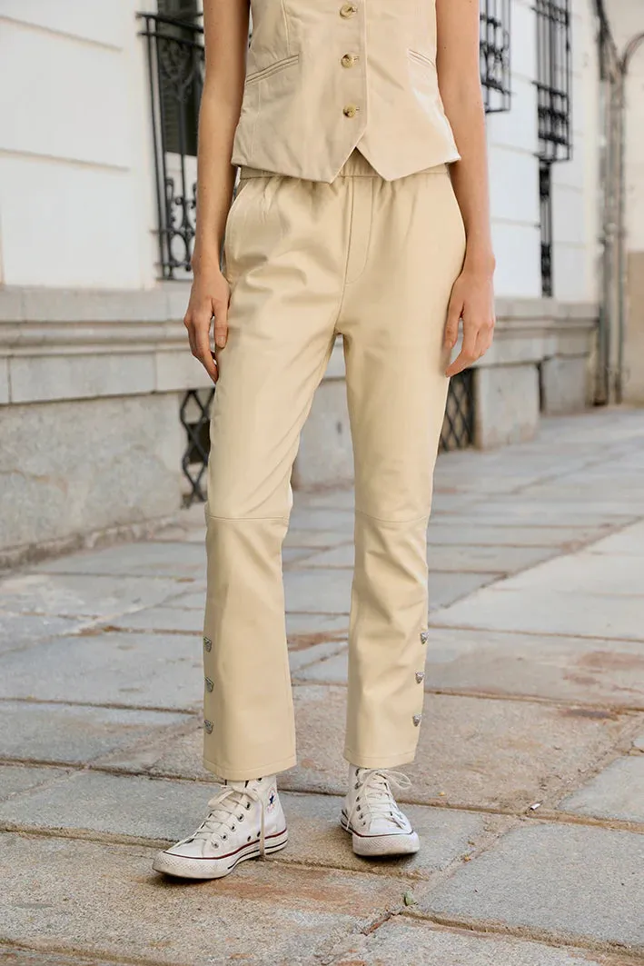 PANT LEATHER IVORY