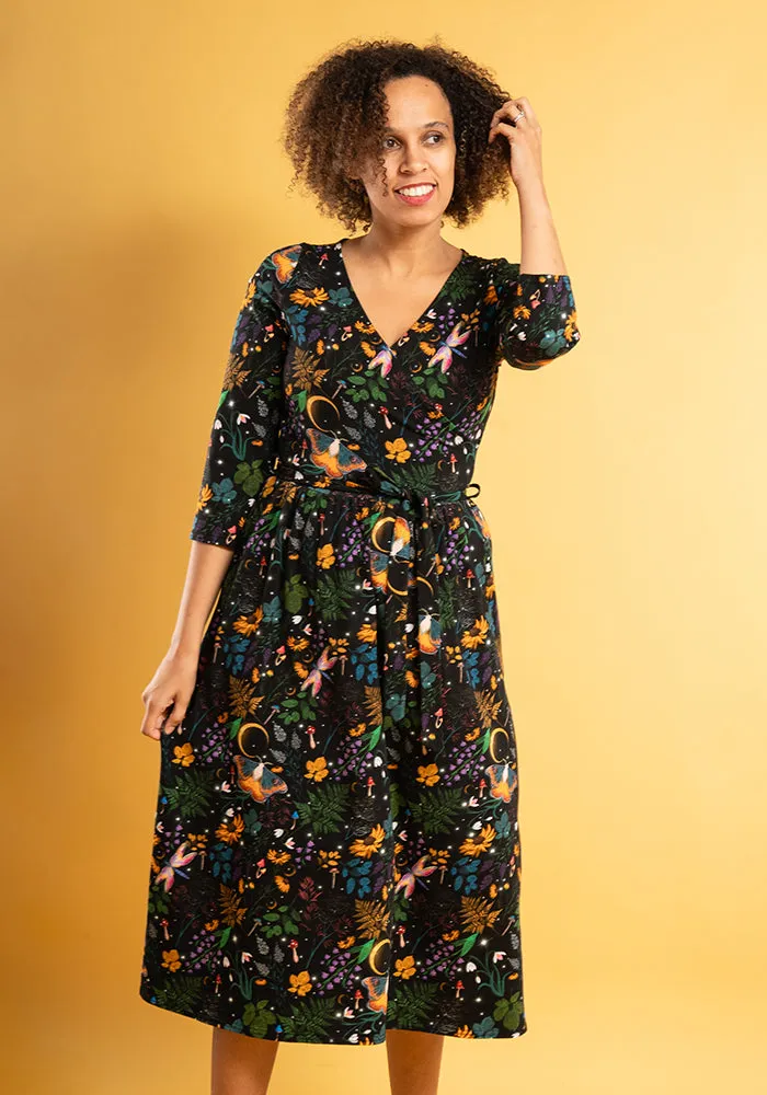 Paxton Magical Moth Print Cotton Midi Dress