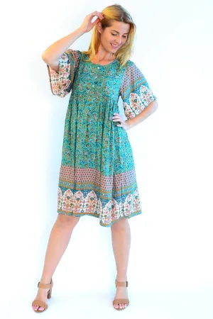 Persian Palace bell sleeve Tunic Dress