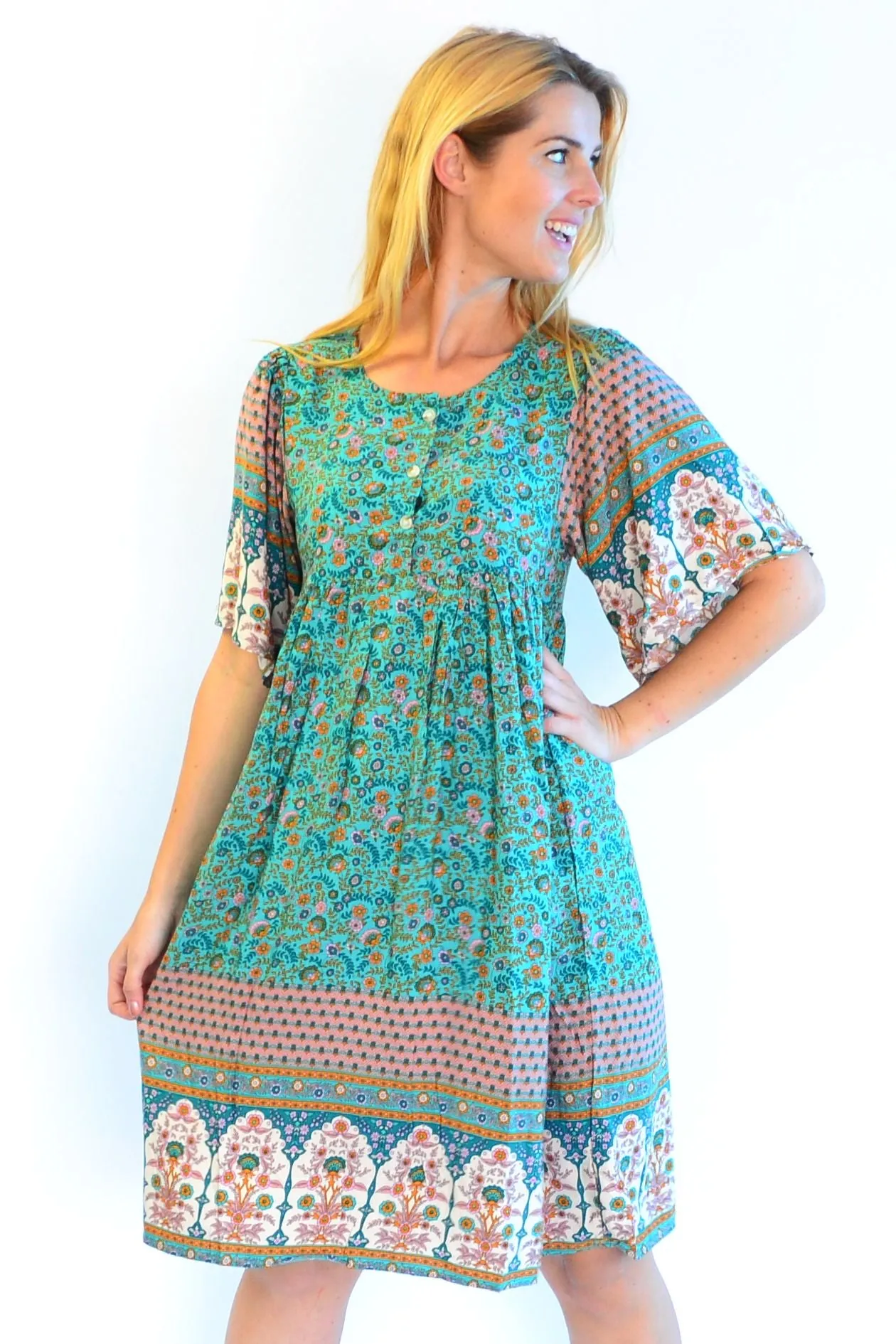 Persian Palace bell sleeve Tunic Dress