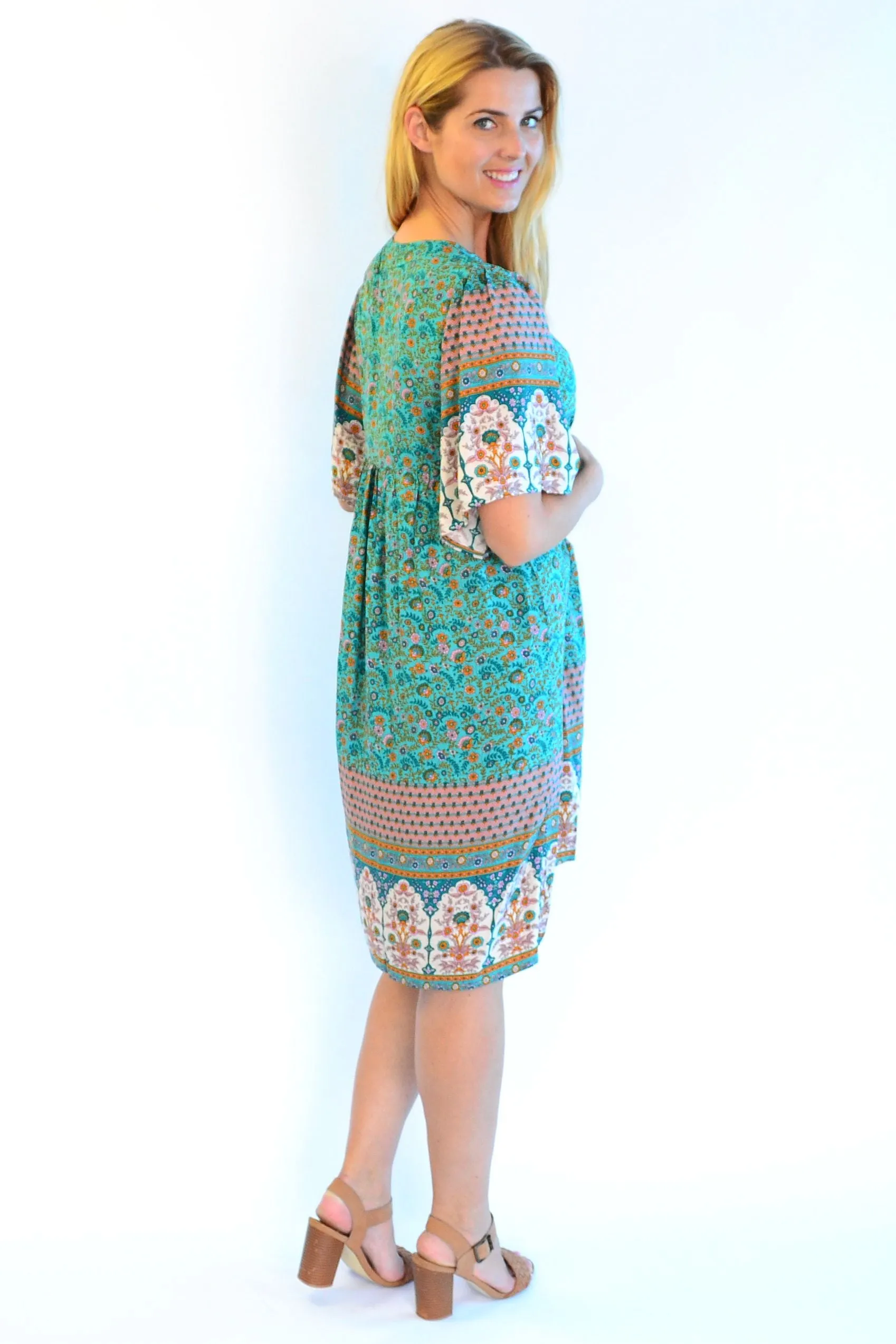 Persian Palace bell sleeve Tunic Dress