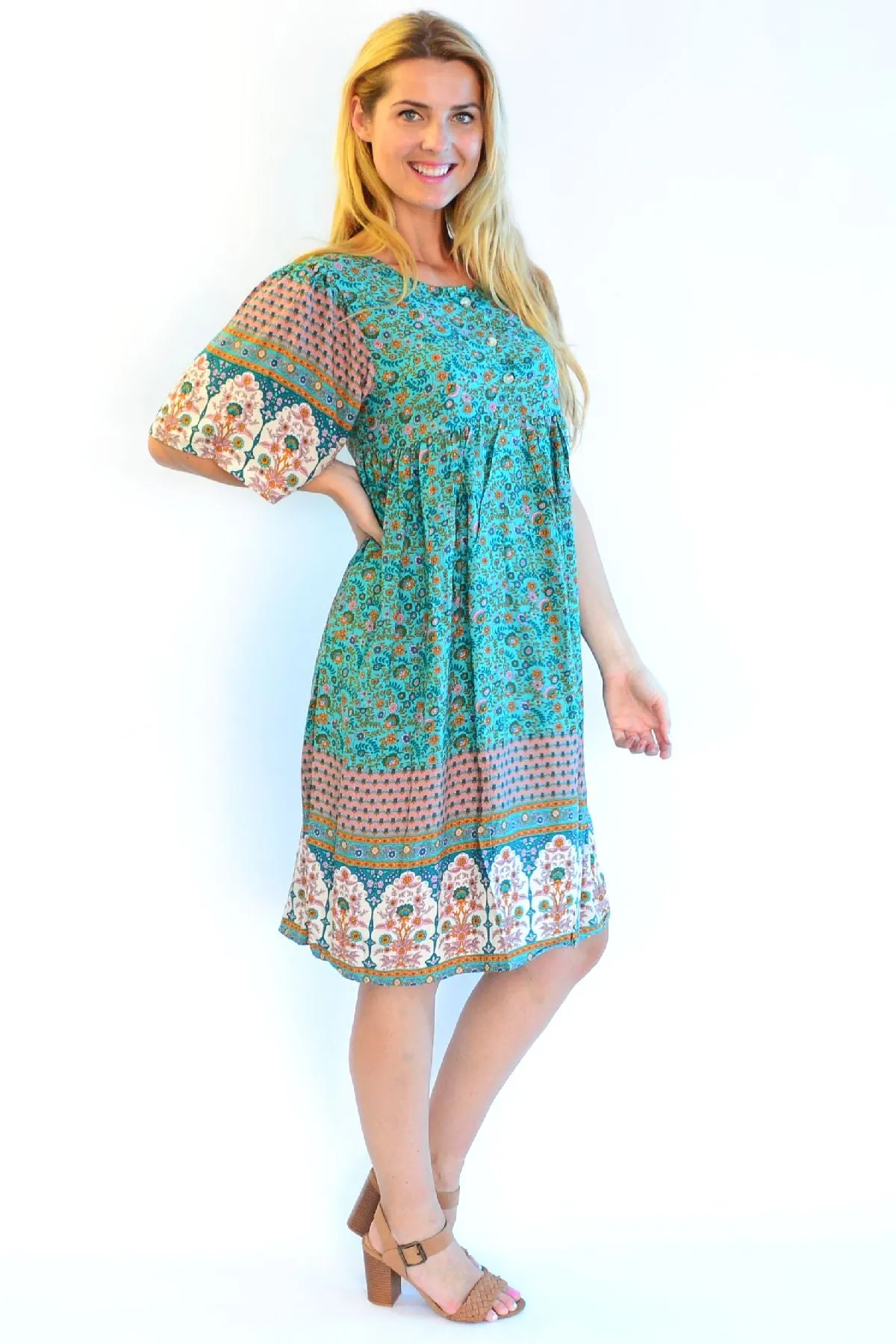 Persian Palace bell sleeve Tunic Dress