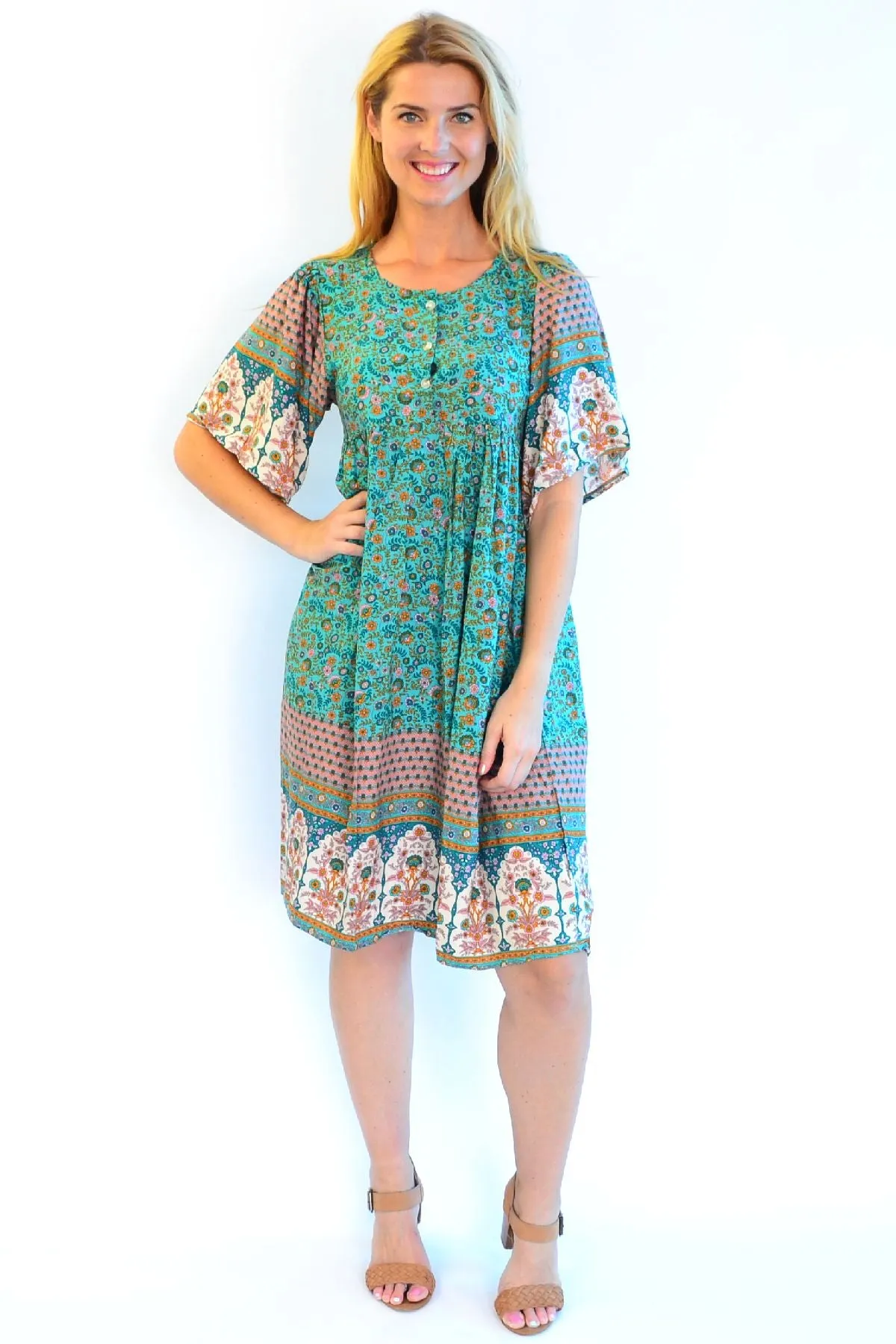 Persian Palace bell sleeve Tunic Dress