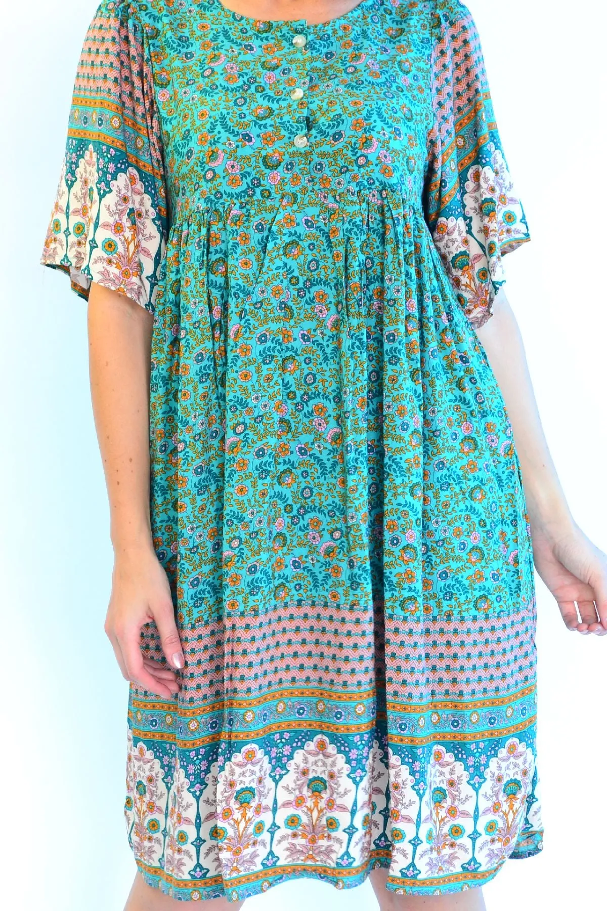 Persian Palace bell sleeve Tunic Dress