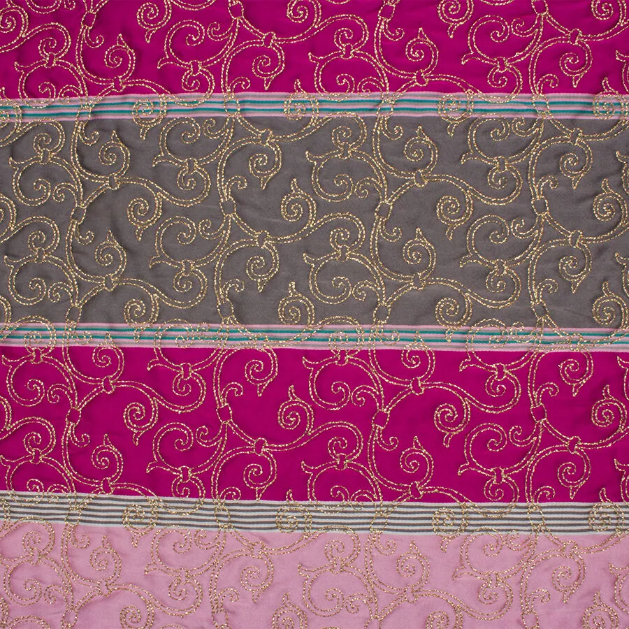 Pink/Grey Quilted Silk