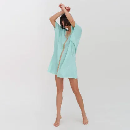 Pitusa Mini Pima Abaya Tunic Cover Up - Turquoise