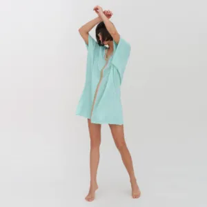 Pitusa Mini Pima Abaya Tunic Cover Up - Turquoise